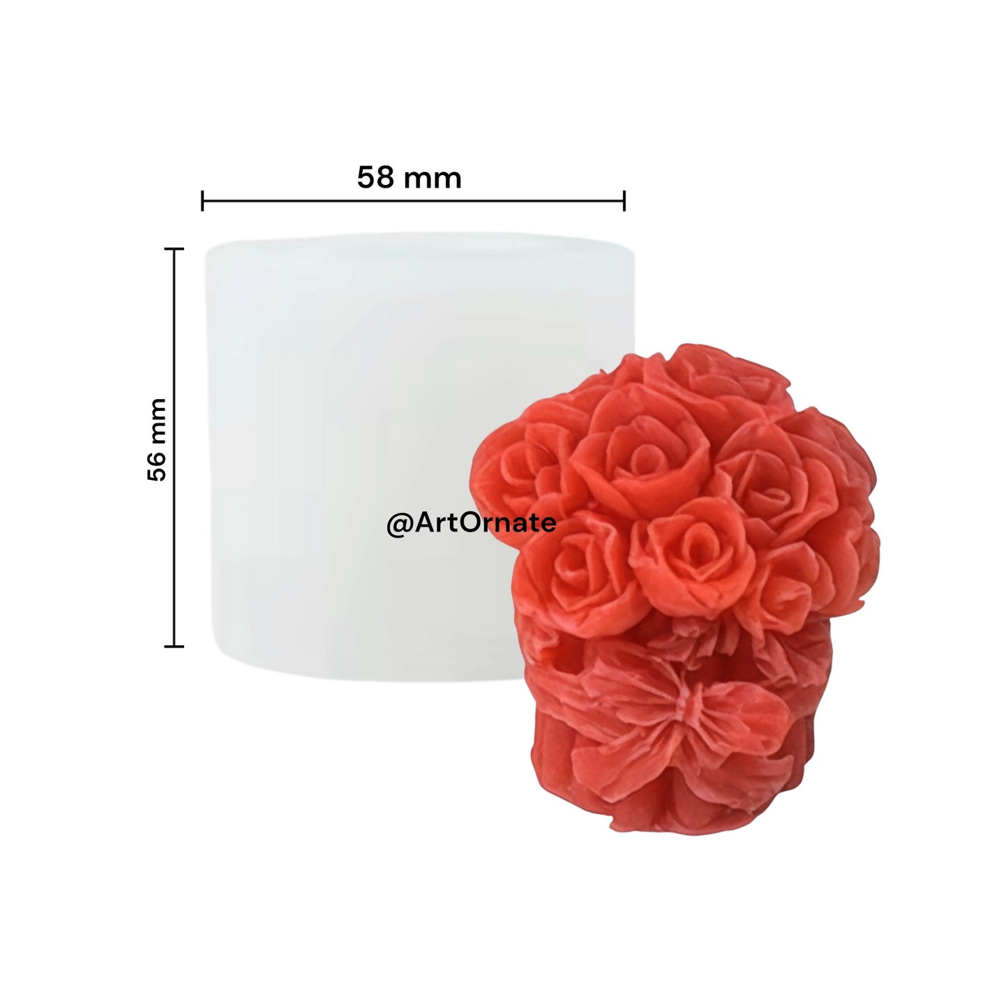 Rose bouquet candle silicone mould for handmade floral candles, premium reusable mould for soy wax, paraffin wax and decorative candle making