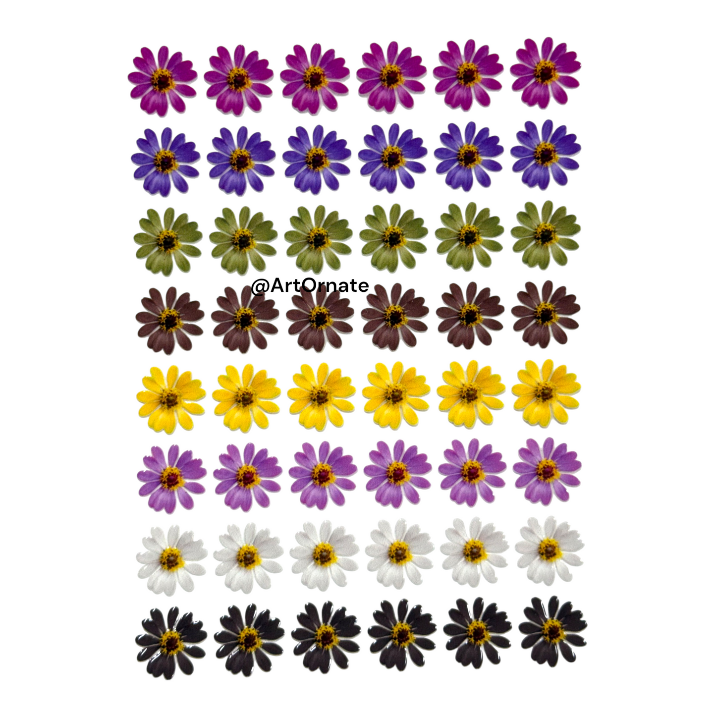 Premium flower UV DTF stickers for instant resin design detailing, suitable for tumbler art, coasters and personalised gifting in India