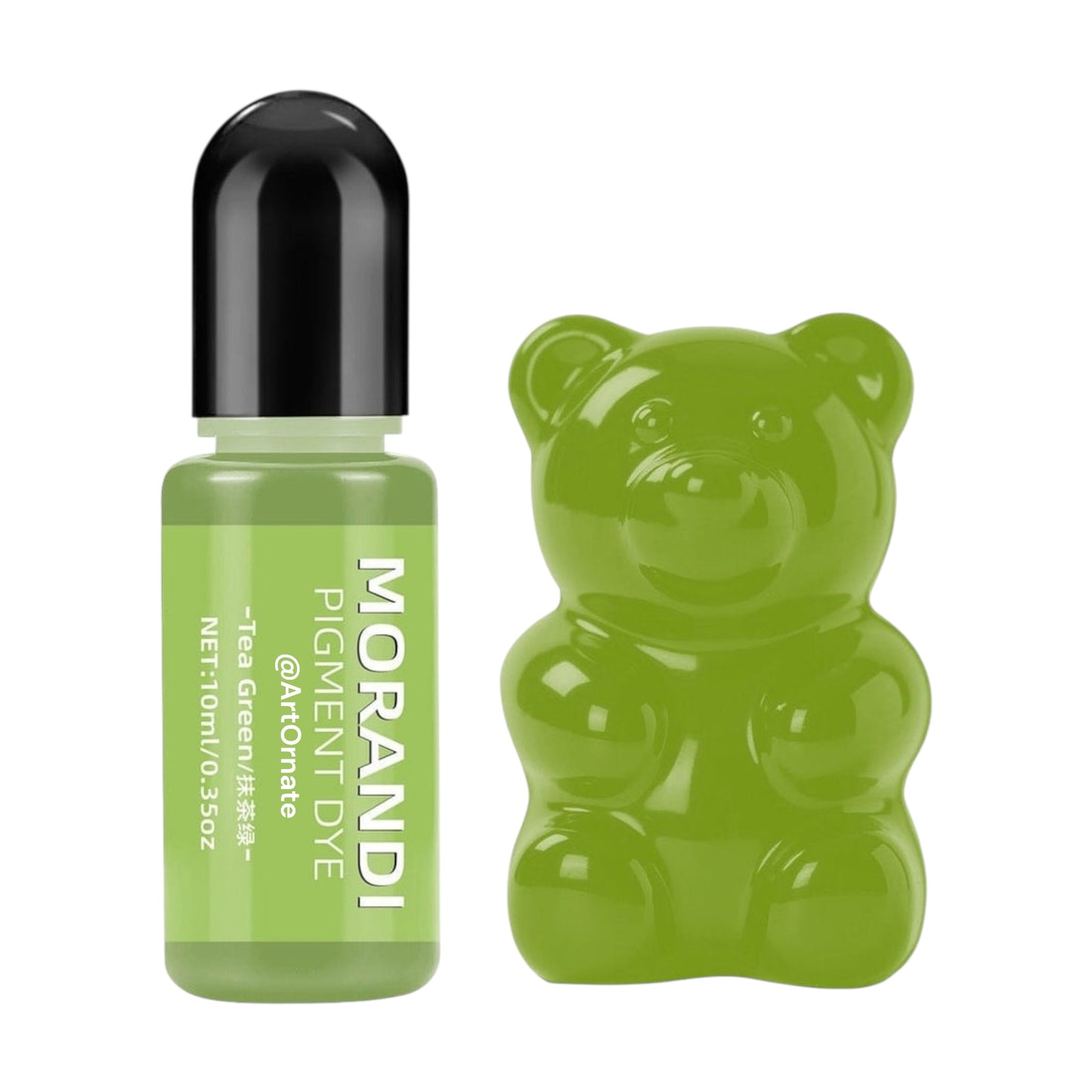 Morandi tea green opaque resin pigment dye for epoxy and UV resin, ideal for resin jewellery, coasters, trays, keychains, and DIY resin art projects across India