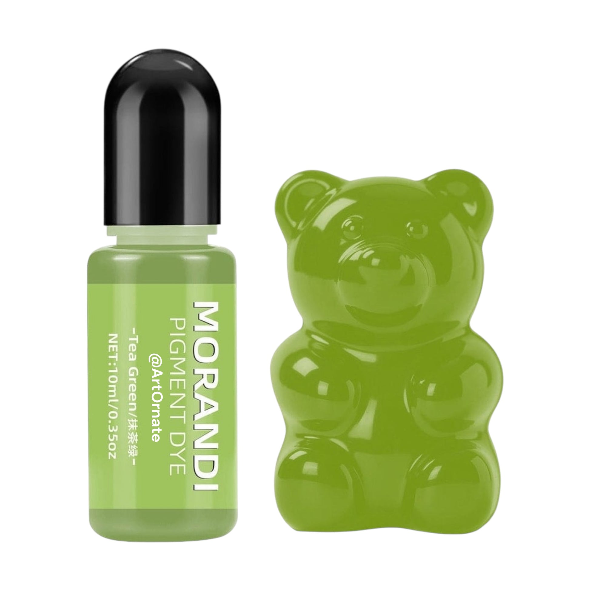 Morandi tea green opaque resin pigment dye for epoxy and UV resin, ideal for resin jewellery, coasters, trays, keychains, and DIY resin art projects across India