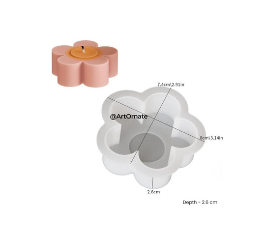 5 Petals Flower Candle Silicone Mould