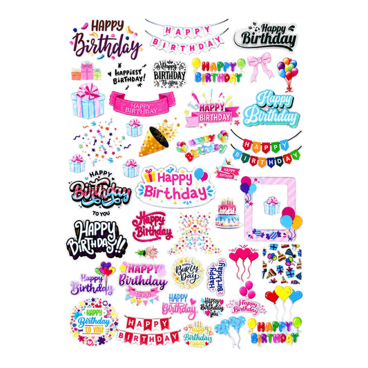 Birthday Wish UV DTF Sticker (UV139) for resin art, keychains, bookmarks and DIY crafts