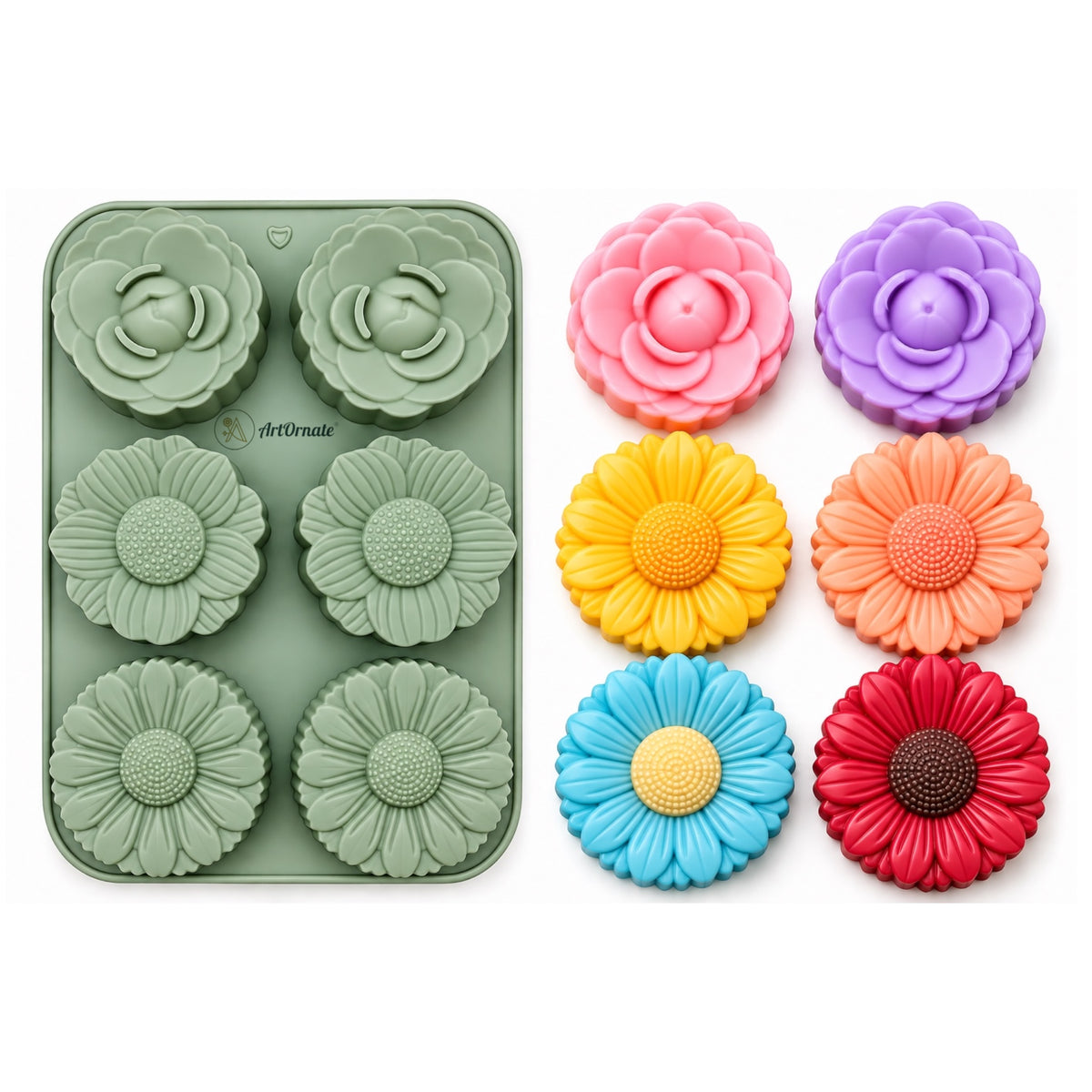 6C Flower Silicone Mould