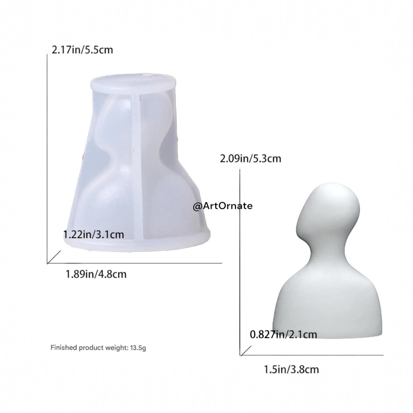 Mini Mannequin Candle Silicone Mould (SM1167)