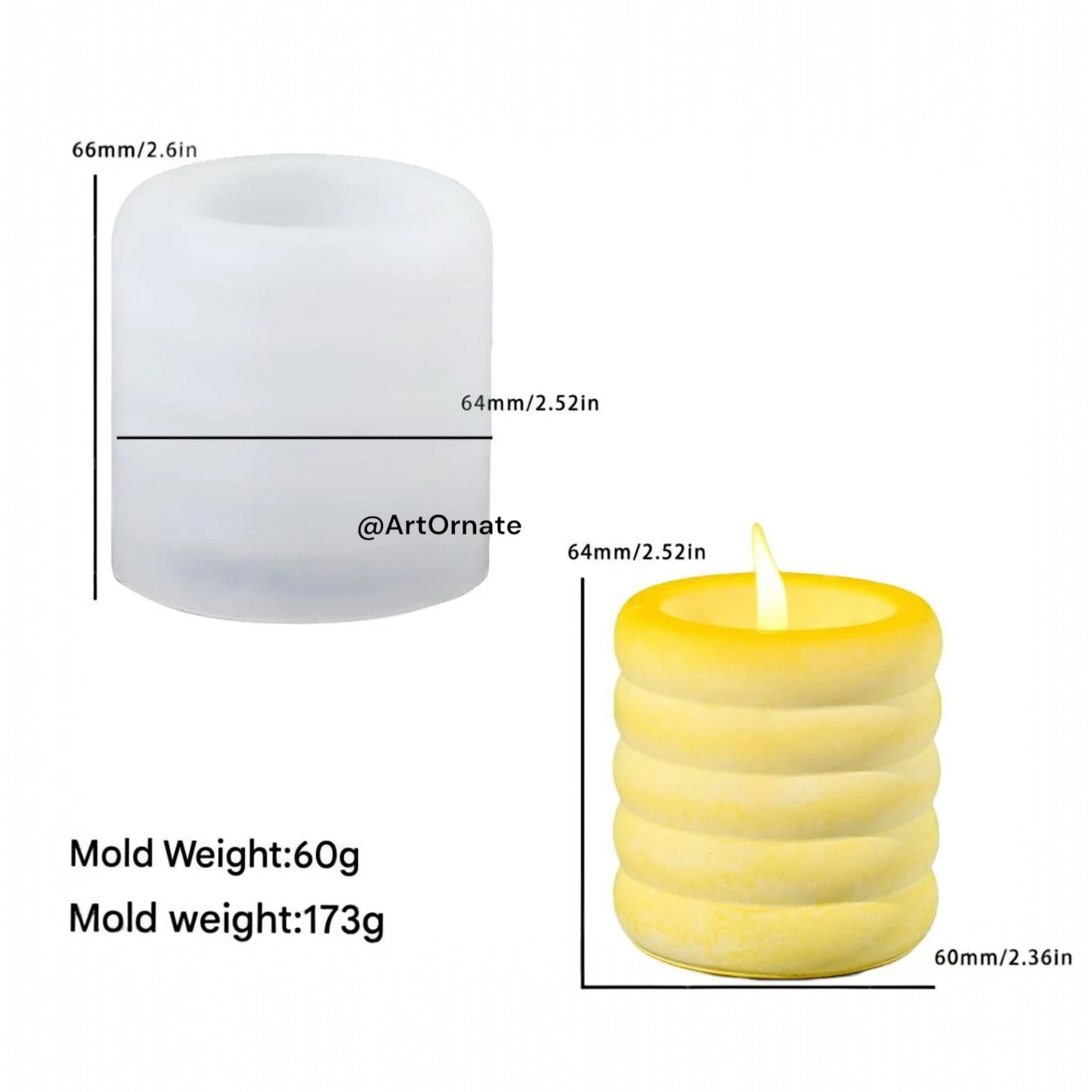 Coiled Tea Light / Candle / Planter / Pen Holder Silicone Mould (SM1092)