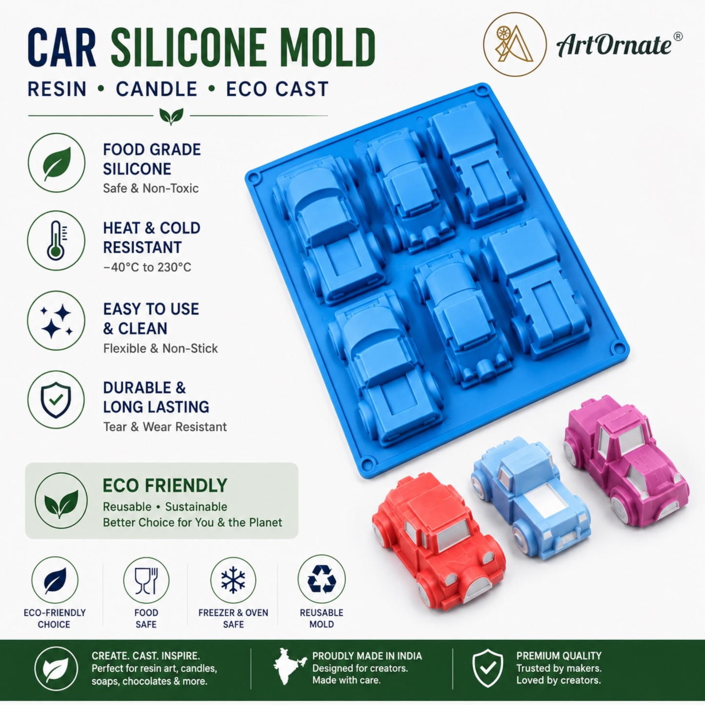 6 Cavities Car Silicone Mould