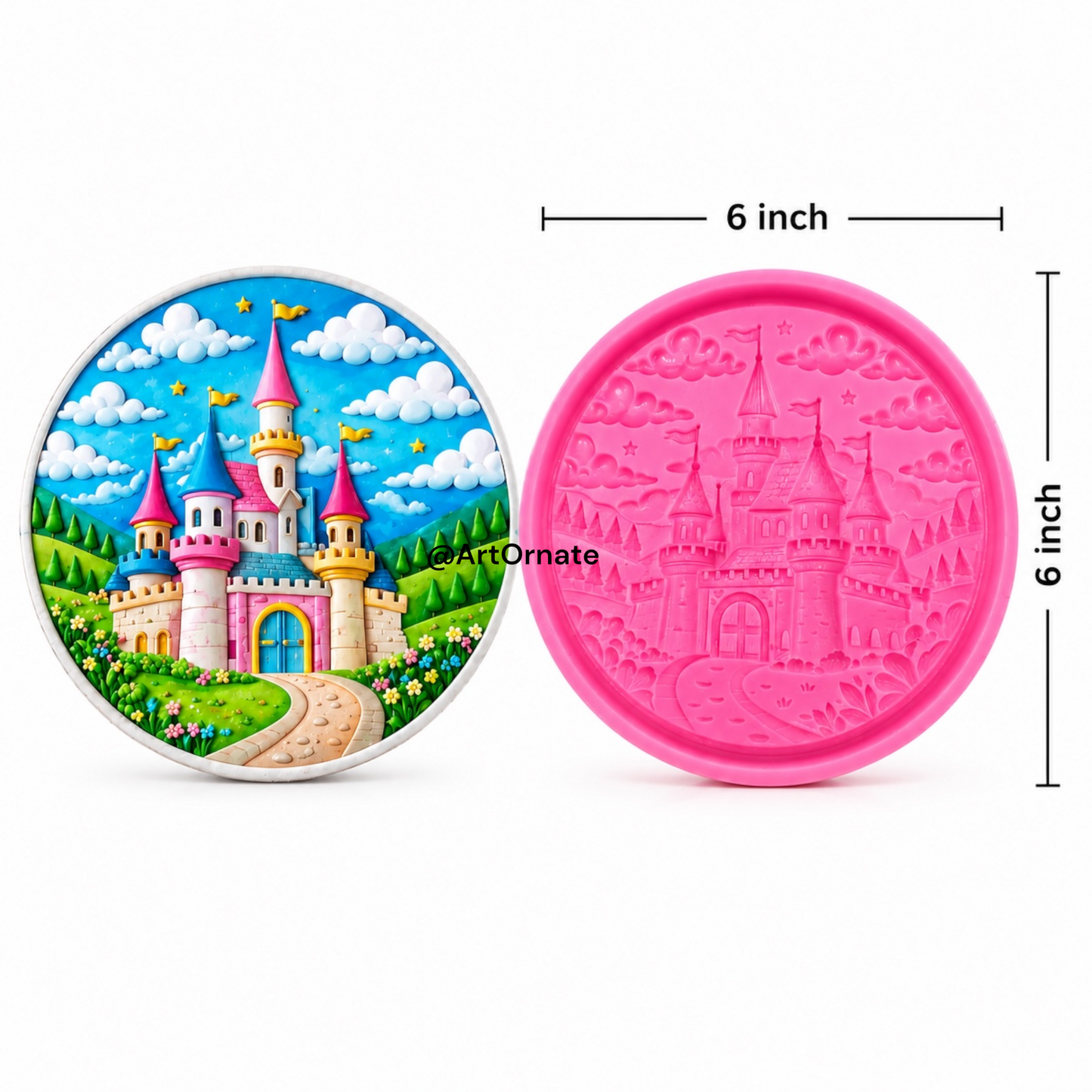 Castle Round Frame Silicone Mould