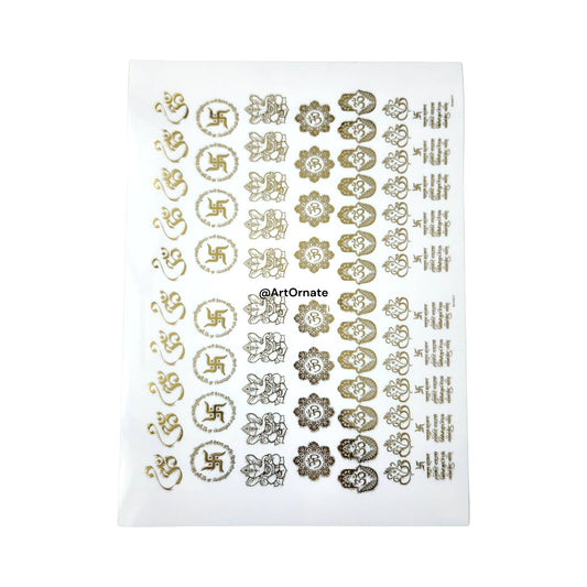 EMBOSSED GOLD METALLIC FOIL STICKER - A4 SHEET (GF13)