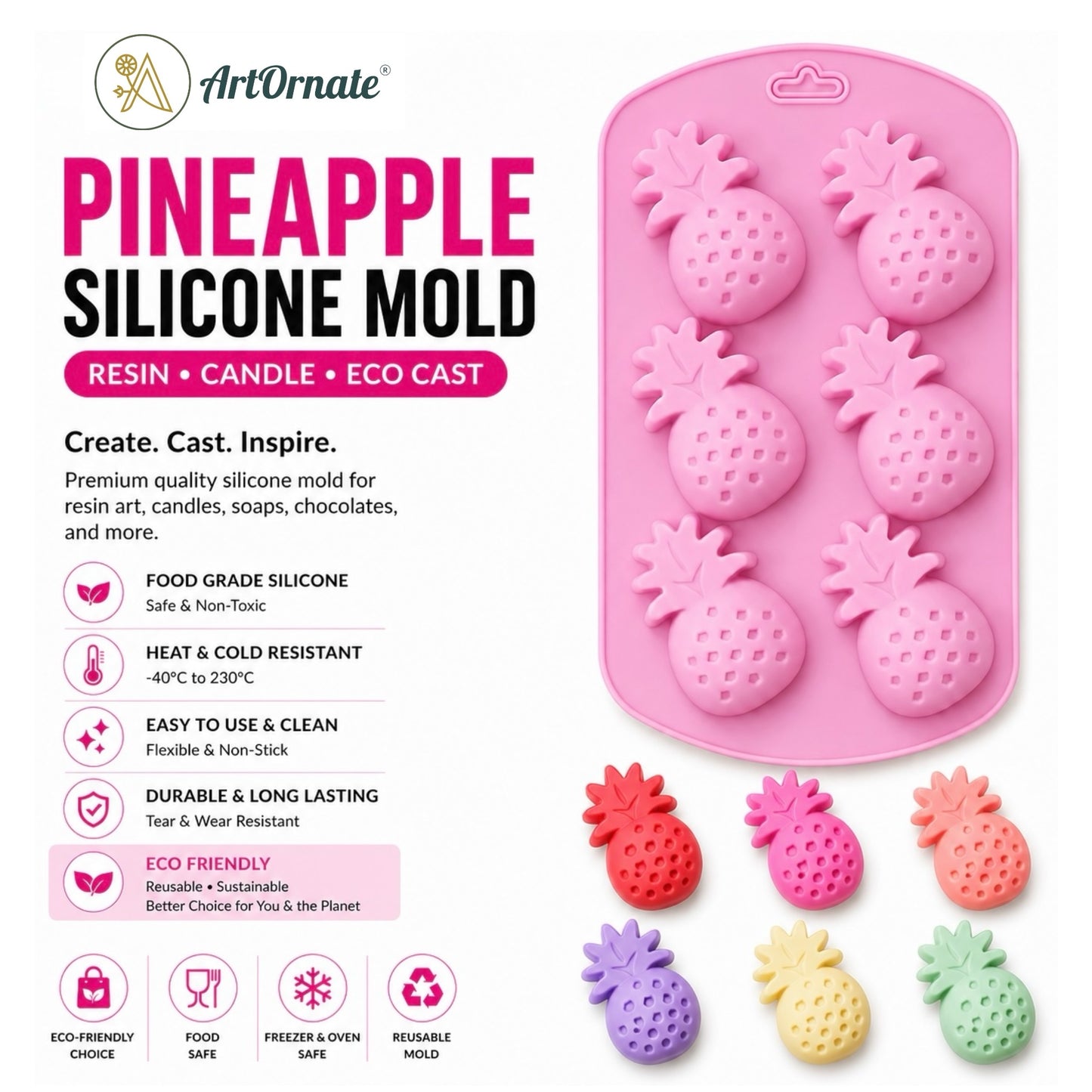 6 Pineapple Silicone Mould