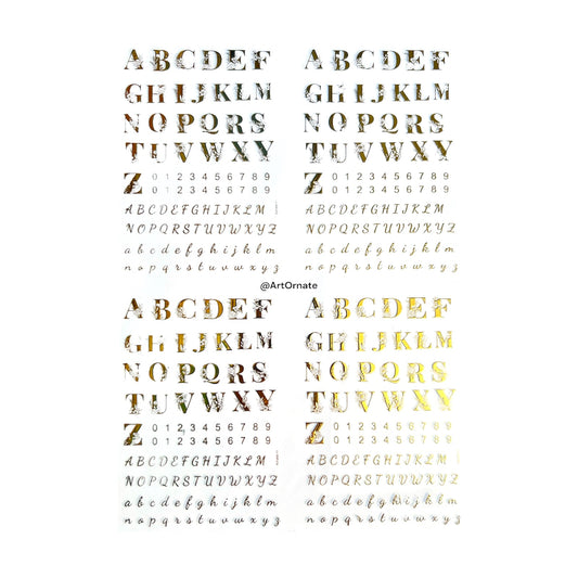 Alphabet Metallic Gold Insert Sheet (GIS 05)