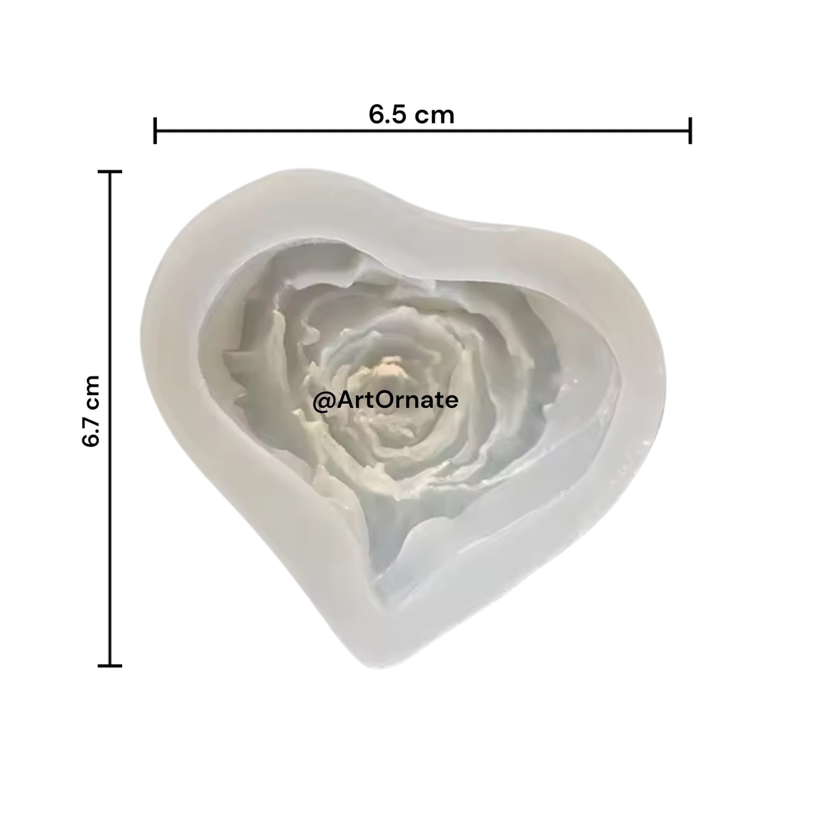 Heart Shape Rose Candle Silicone Mould (HM0125)
