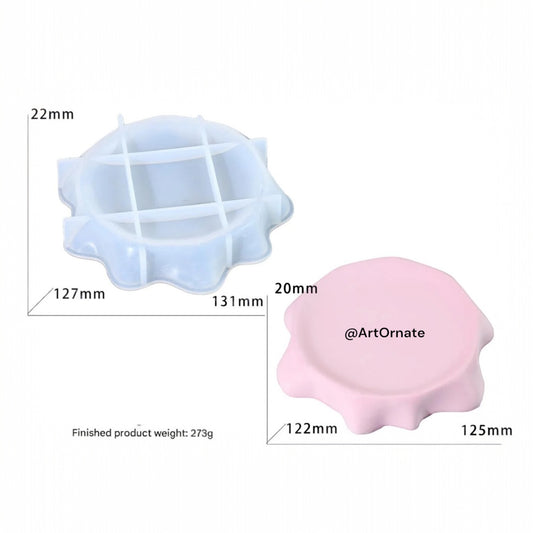 Round Irregular Tray Silicone Mould (SM1049)
