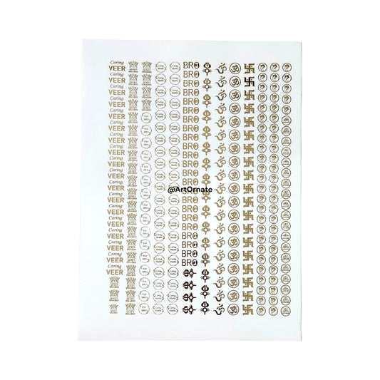 EMBOSSED GOLD METALLIC FOIL STICKER - A4 SHEET (GF49)