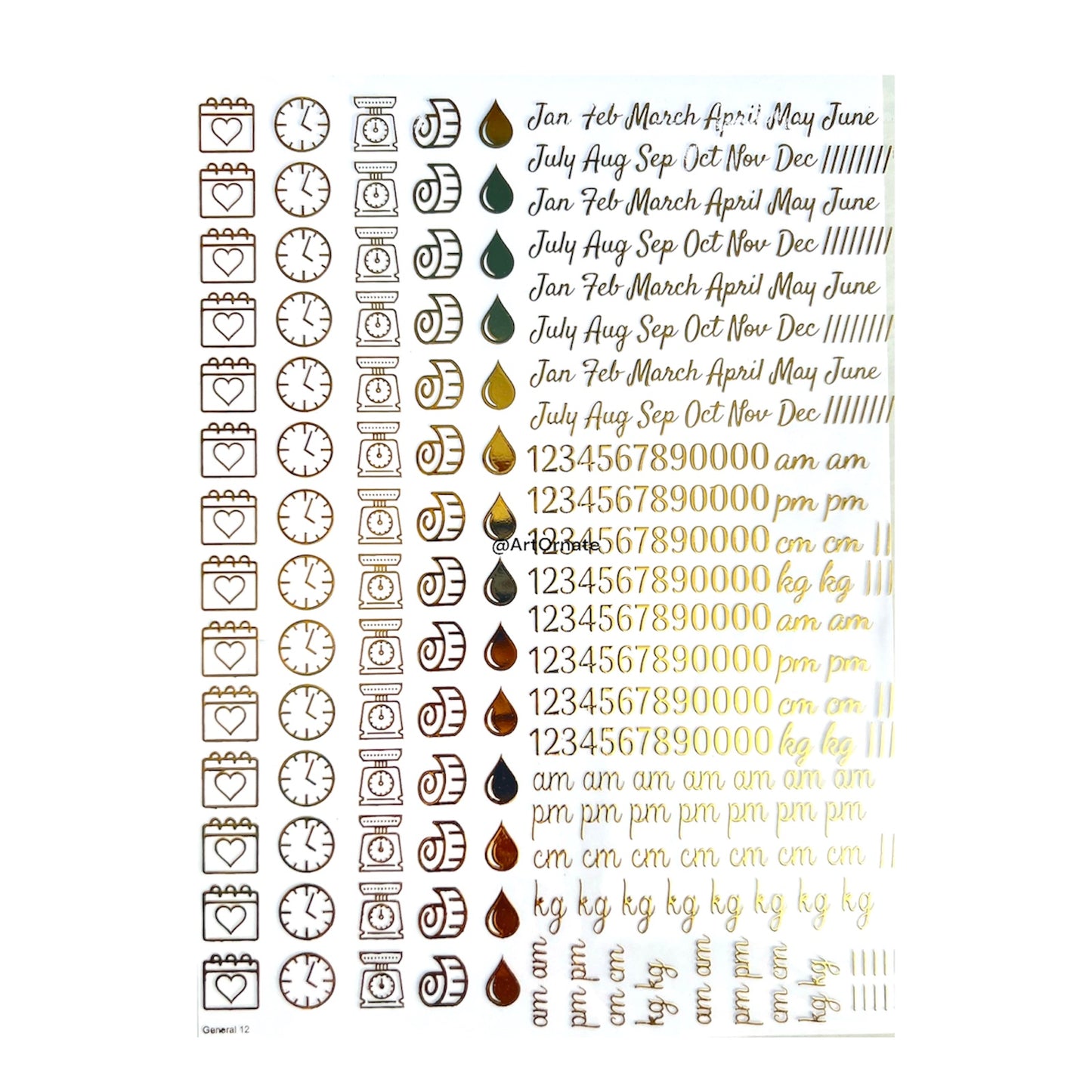 Baby Birth Metallic Gold Insert Sheet (GIS 11)