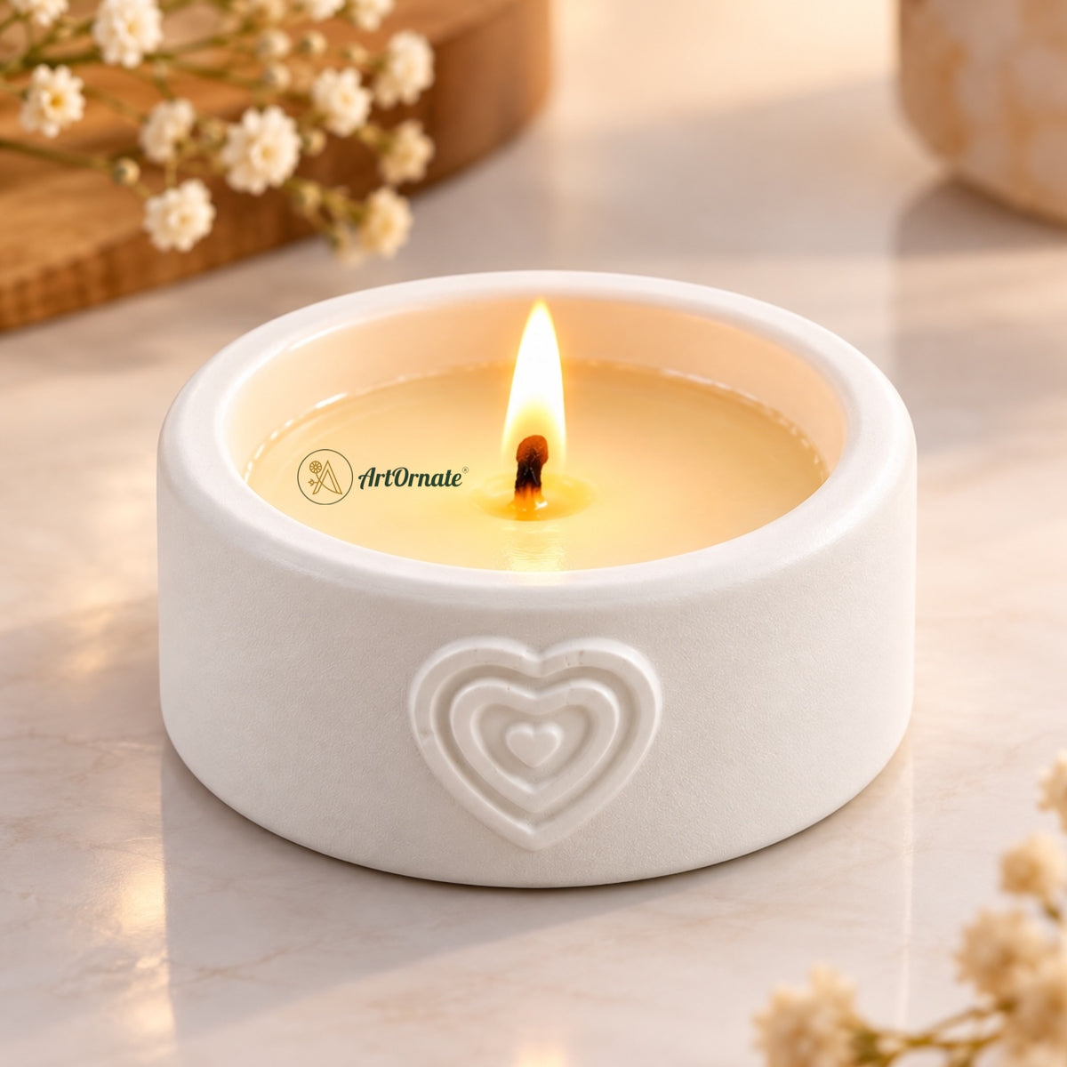 Round Candle Concrete Cups (Set of 4)