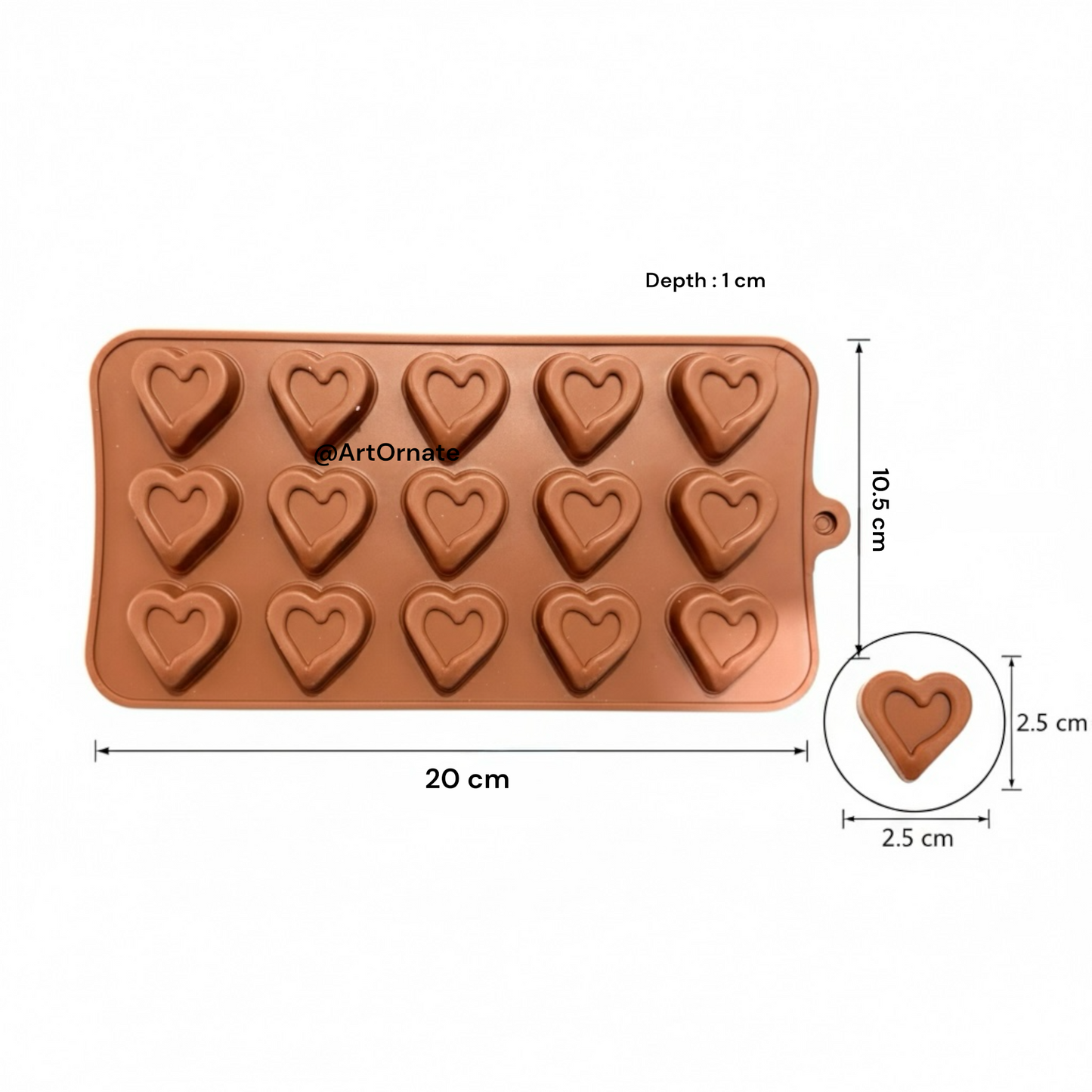 Multi cavity decorative heart silicone mould for designer candle embeds. Fancy 3D heart shapes with detailed patterns for luxury jar toppers