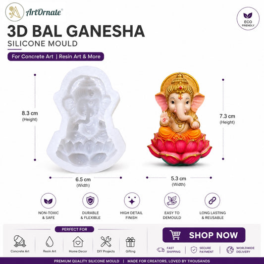 Bal Ganesha Silicone Mould for Resin Art, Eco Resin & DIY Crafts | ArtOrnate