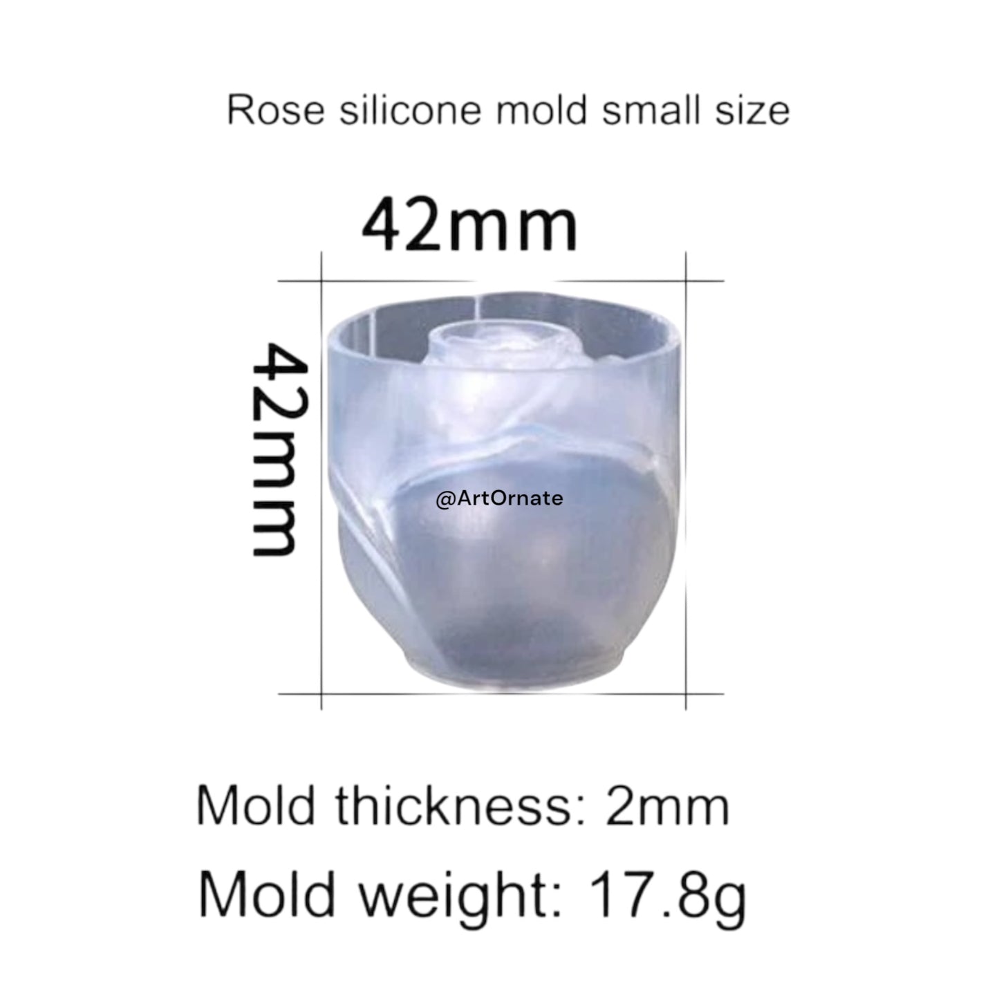 3D Rose Candle Silicone Mould (SM0496)