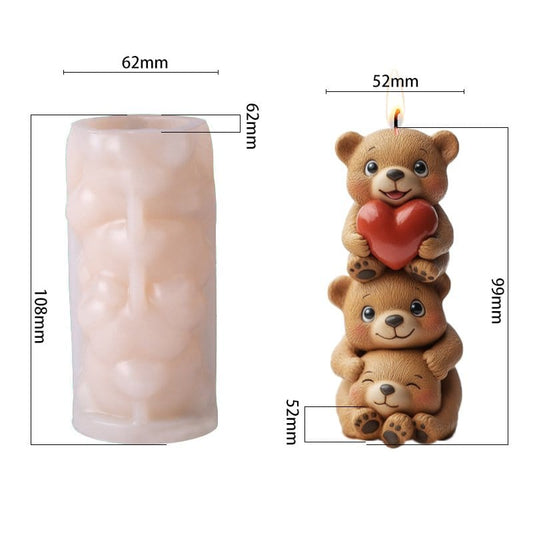 Teddy Bear shape silicone mould for candle making supplies and raw materials in India.