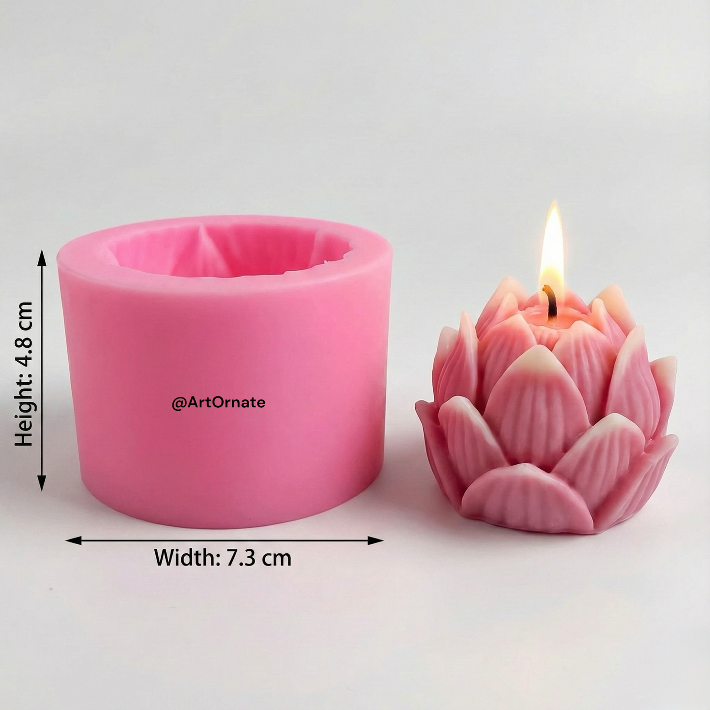 Lotus flower candle silicone mould for professional candle making in India, premium reusable mould for soy and paraffin wax