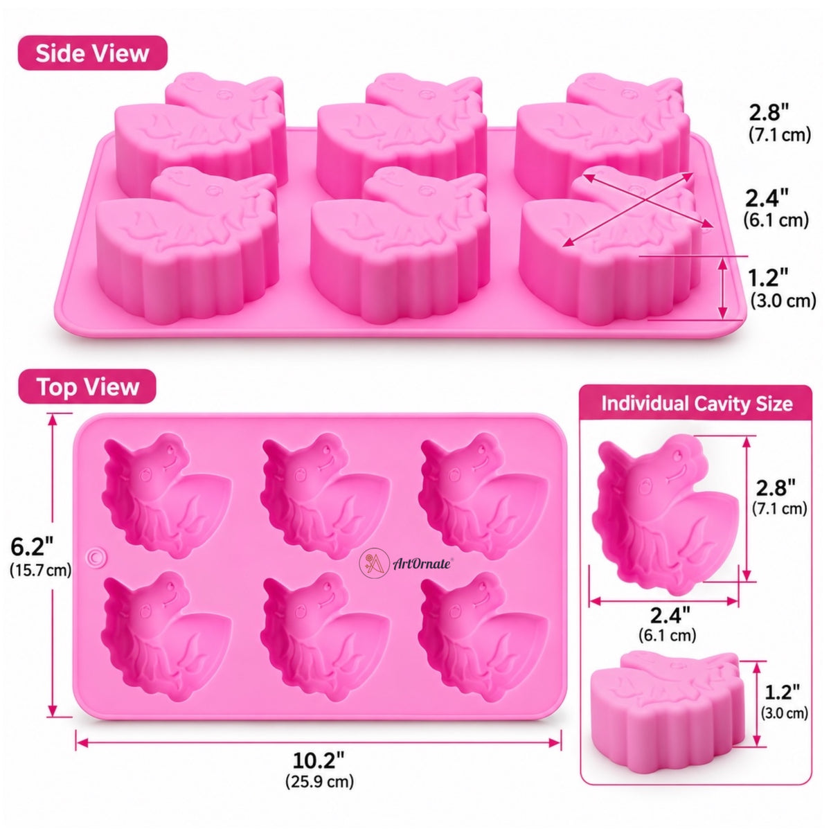 6 Unicorn Silicone Mould