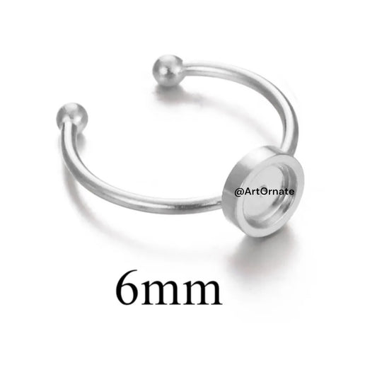 Premium silver ring bezel base for UV resin jewellery in India