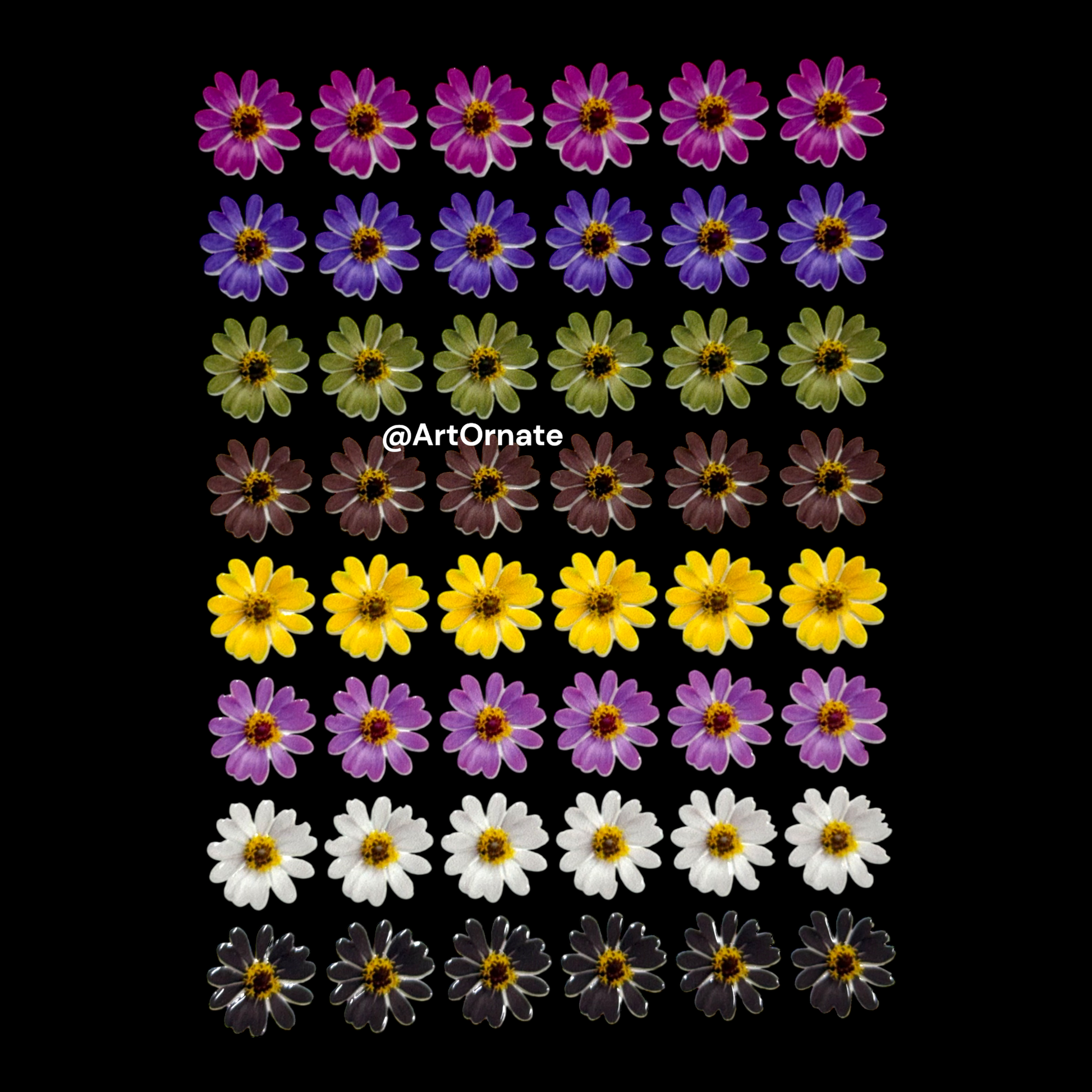 Decorative floral UV DTF sticker for epoxy resin creations, enhances handmade trays, frames and craft accessories in India