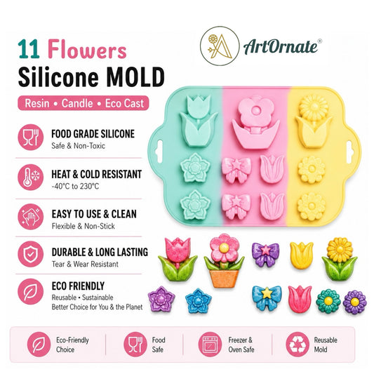 11 Flowers Silicone Mould