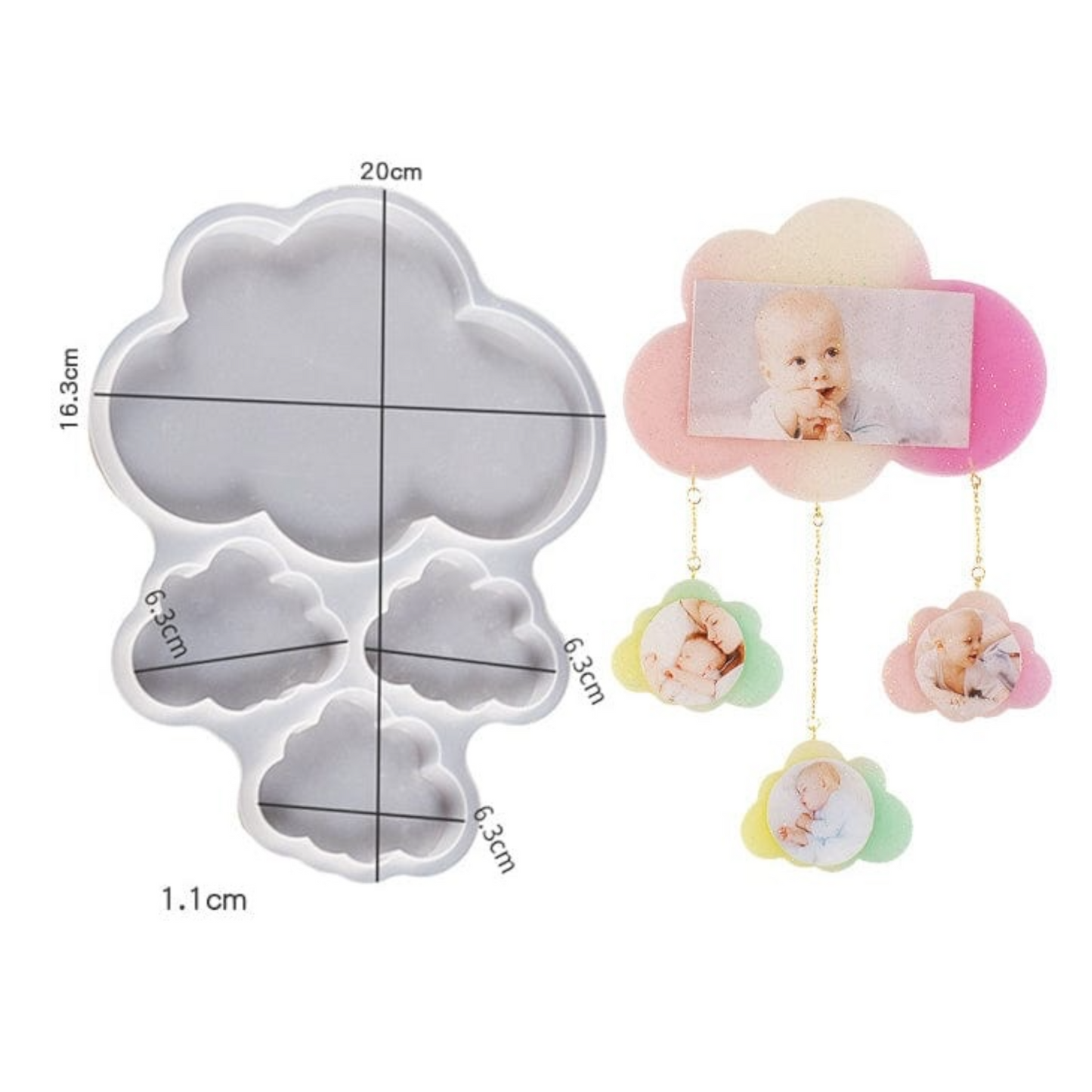 ArtOrnate four cavity cloud silicone mould for resin art and candle making – premium cloud shape mould for resin artists and candle makers in Ahmedabad Gujarat India and across India