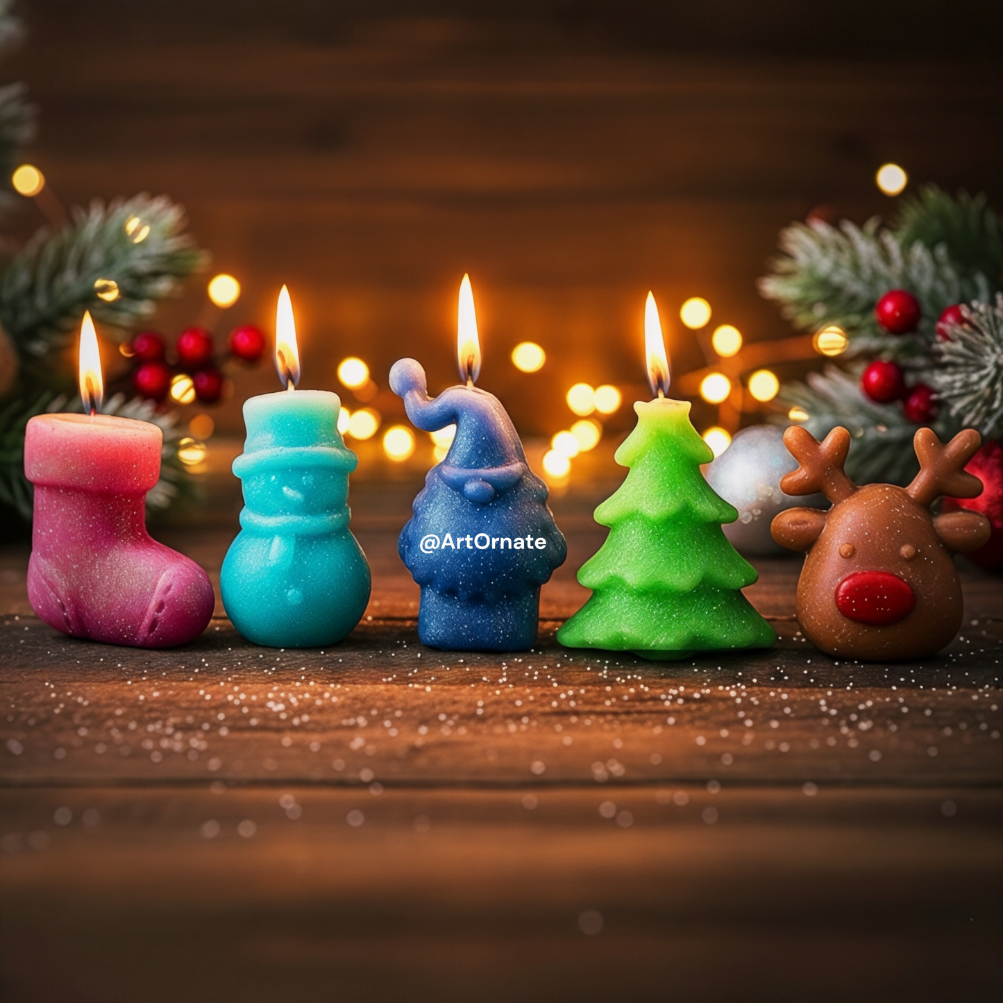 Christmas-themed candle moulds – silicone moulds for handmade candles