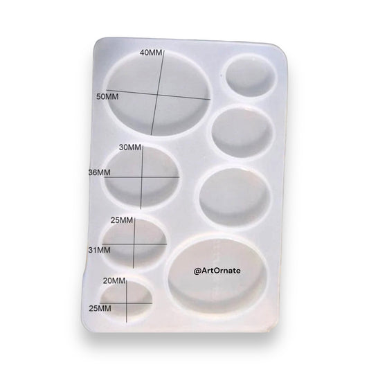 8 Cavity Oval Silicone Mould