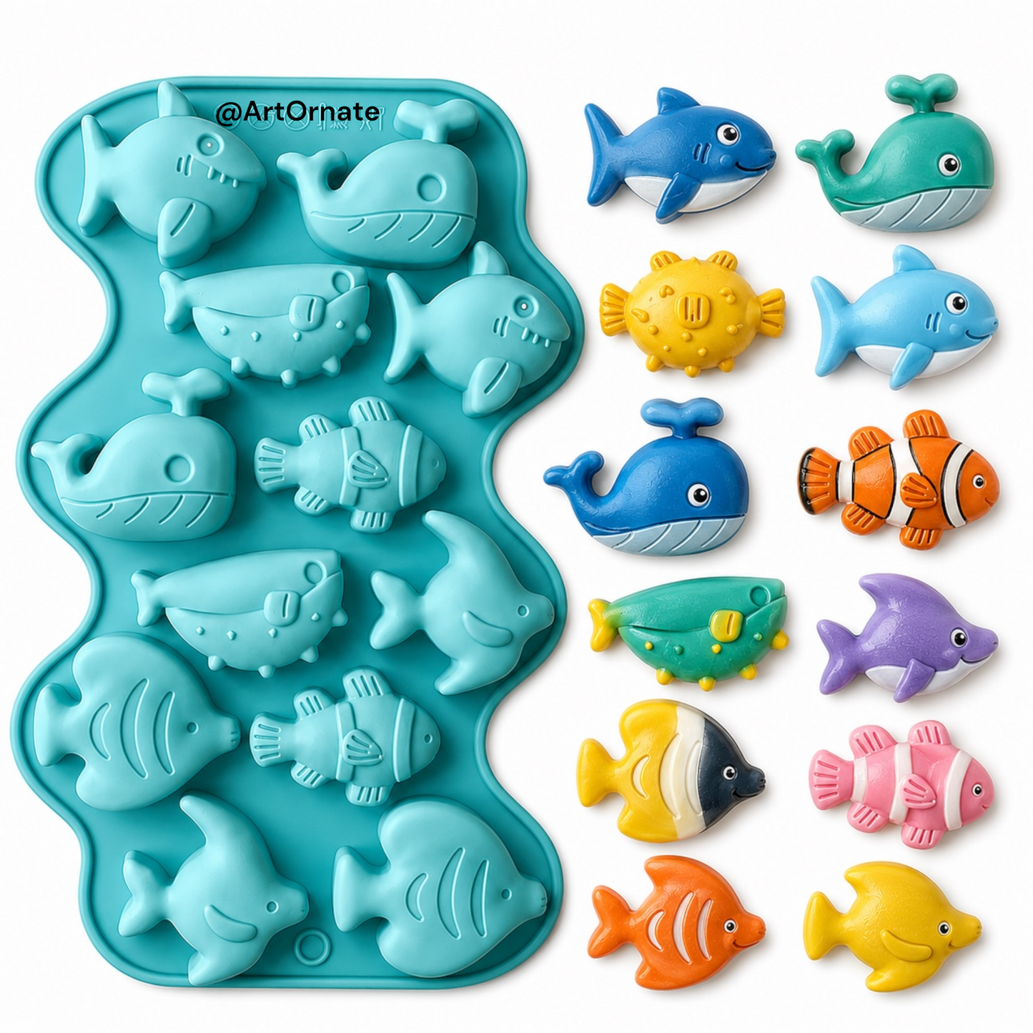12 Fish Silicone Mould