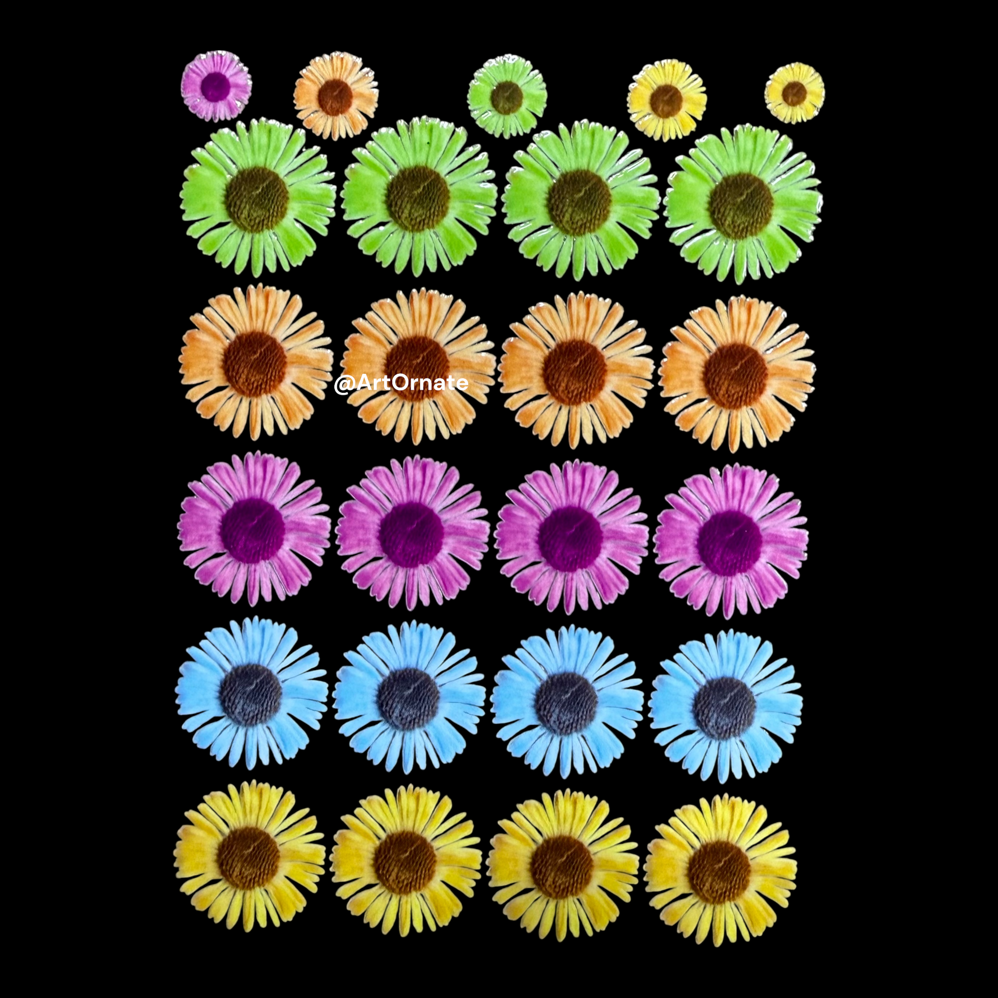 Premium floral UV DTF adhesive for resin and mixed media artwork, complements pigments, moulds and craft embellishments in India