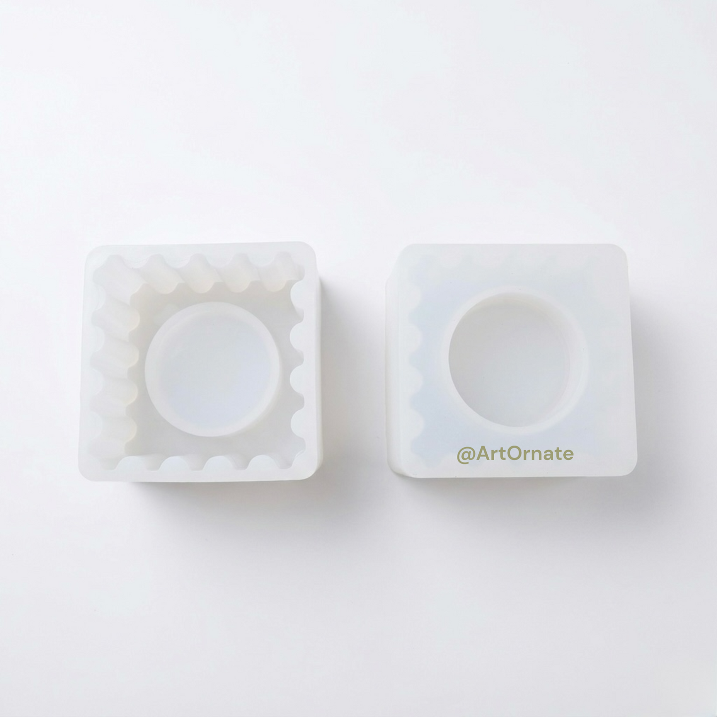 Square Tea Light Candle Holder Silicone Mould for Resin and concrete art