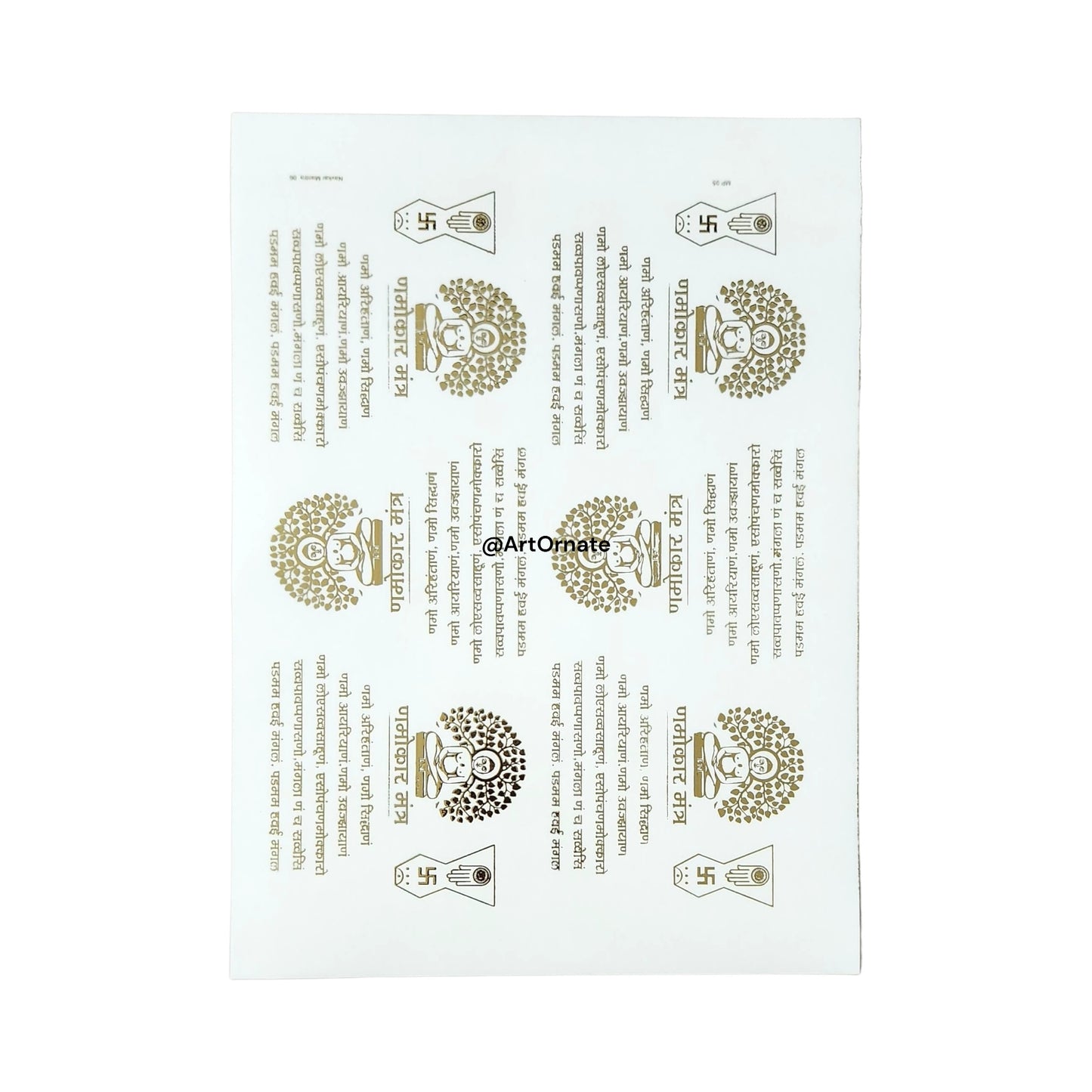 EMBOSSED GOLD METALLIC FOIL STICKER - A4 SHEET (GF34)