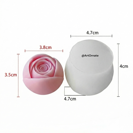 3D rose candle silicone mould for handmade candle making, premium flexible mould used by professional candle artists in India