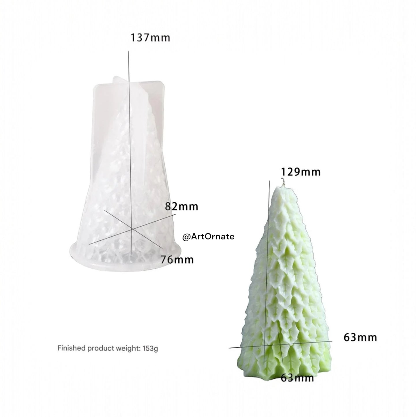 Christmas Tree Large Candle Silicone Mould (SM1096)