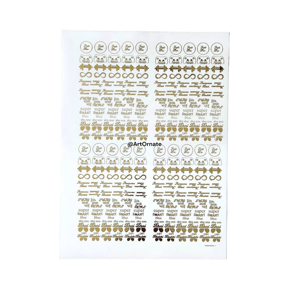 Rakhi Embossed Gold Metallic Foil Sticker (GF48) – ArtOrnate