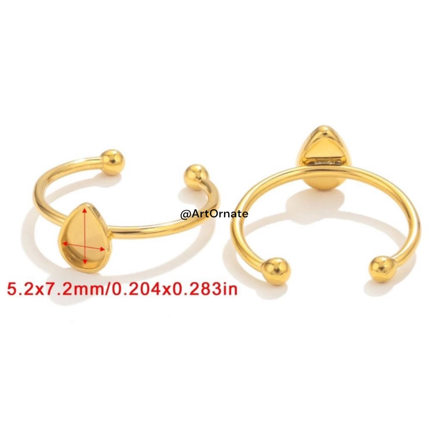 Anti tarnish gold bezel ring for UV and epoxy resin jewelry