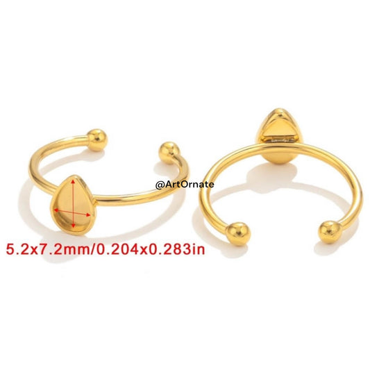 Anti tarnish gold bezel ring for UV and epoxy resin jewelry