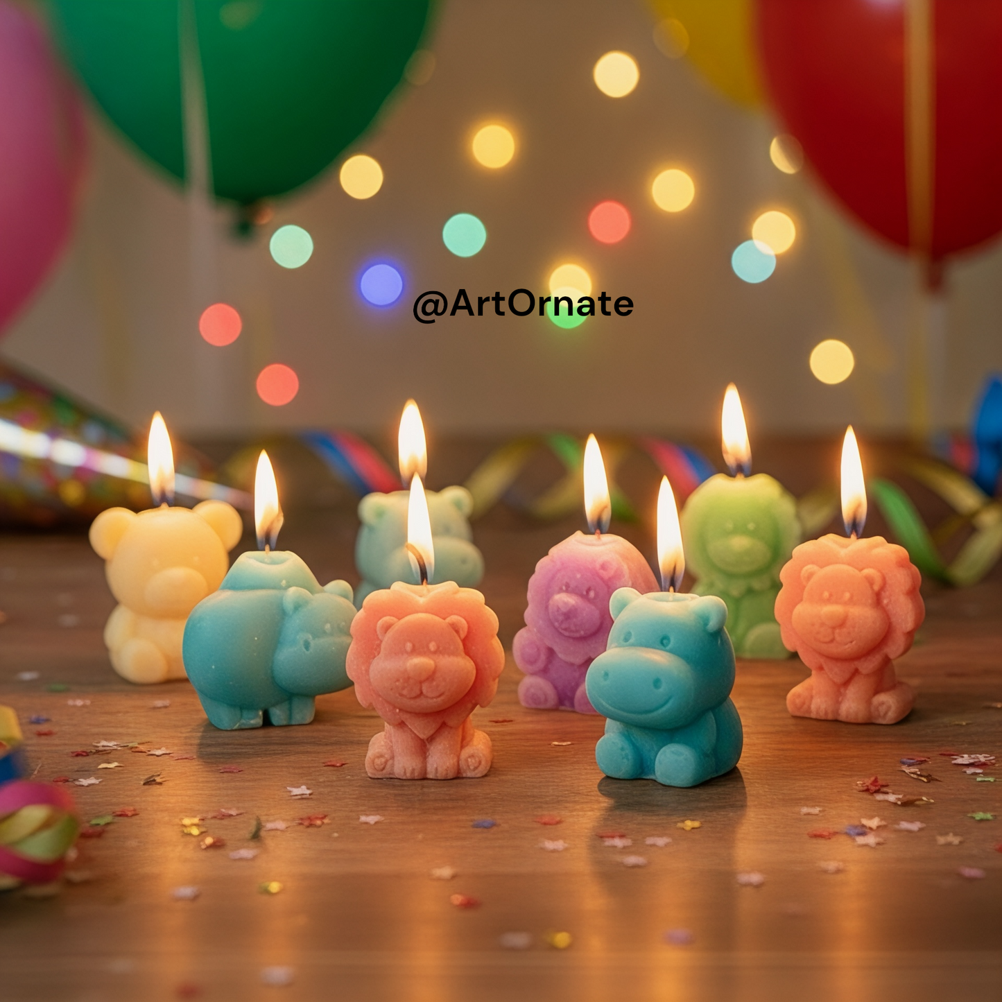 Cute 3D animal candle moulds for home decor and gifting. Detailed silicone casts for making teddy bear, owl, and elephant shaped aesthetic candles.