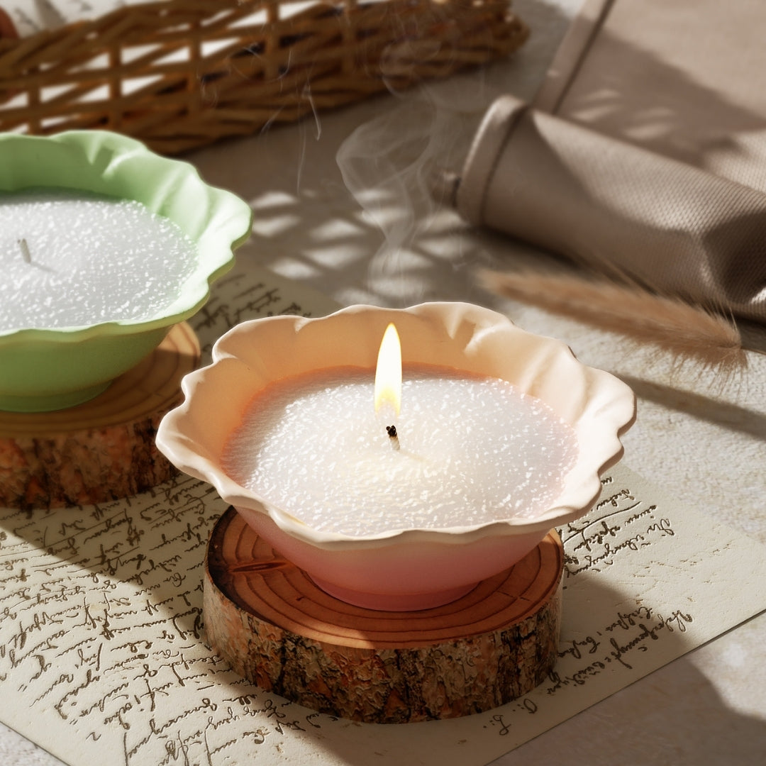 Lotus flower silicone mould for making candle vessels and gypsum art. Reusable heavy duty mould for DIY cement candle jars and tealight holders.