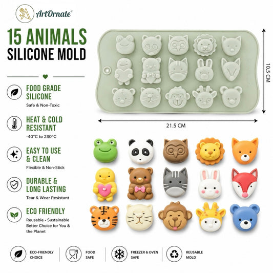 15 Animal Silicone Mould