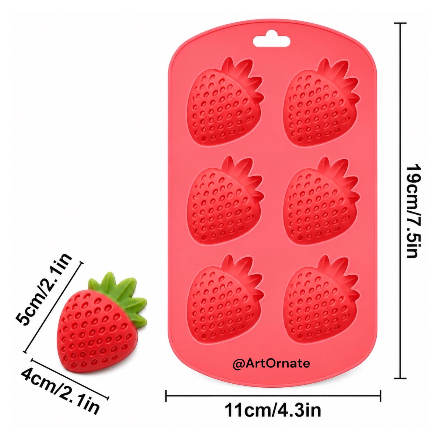 6 Strawberry Silicone Mould