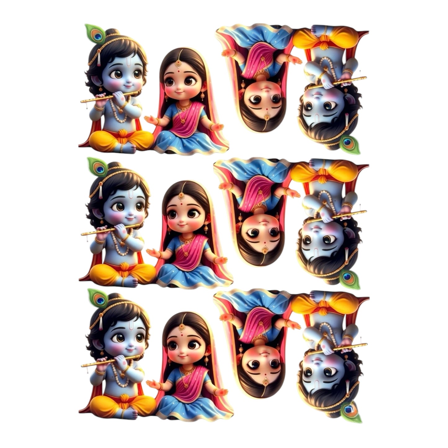 Radha Krishna UV DTF peel off sticker for resin artists India premium spiritual design transfer sticker for rakhi and resin craft supplies