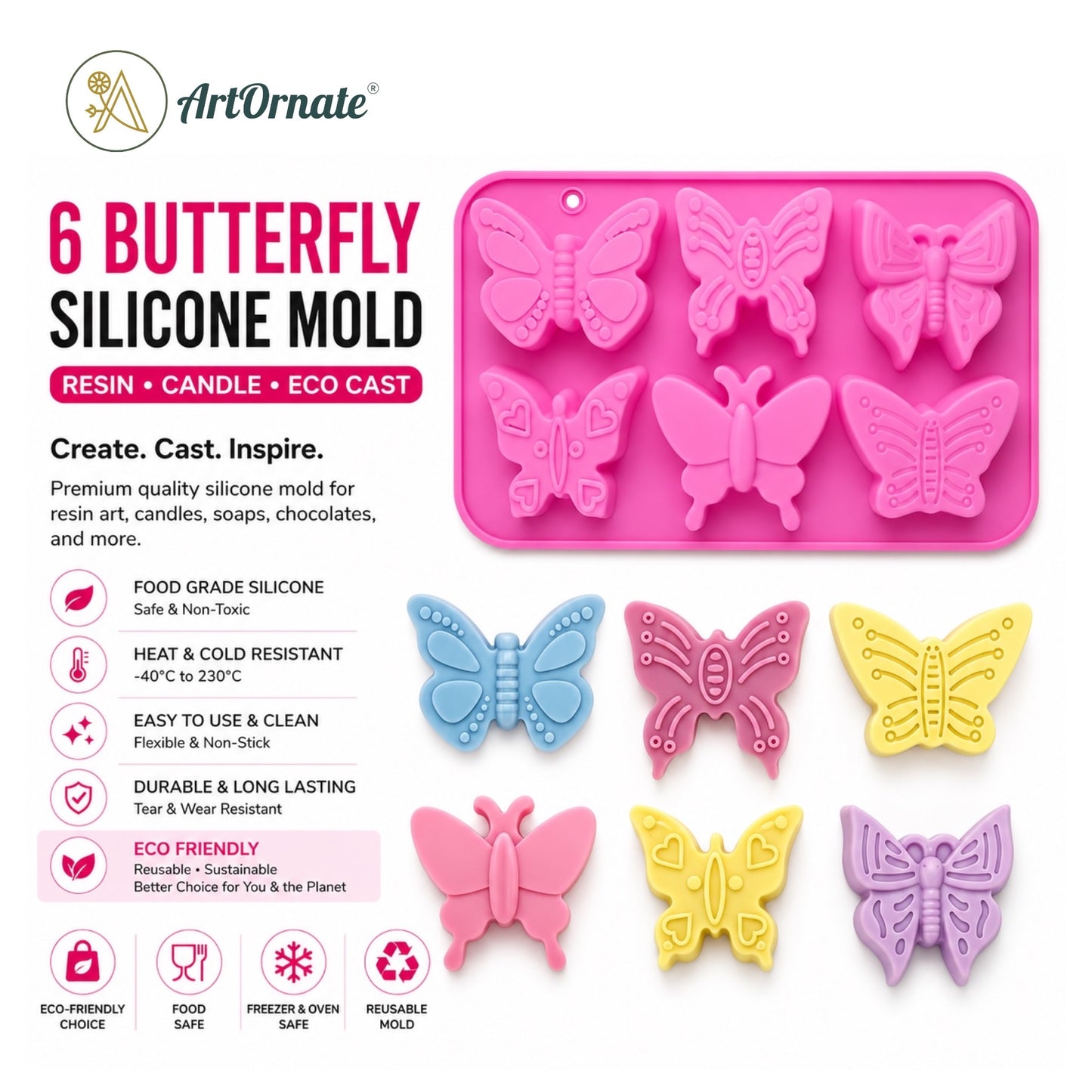 6 Butterfly Silicone Mould