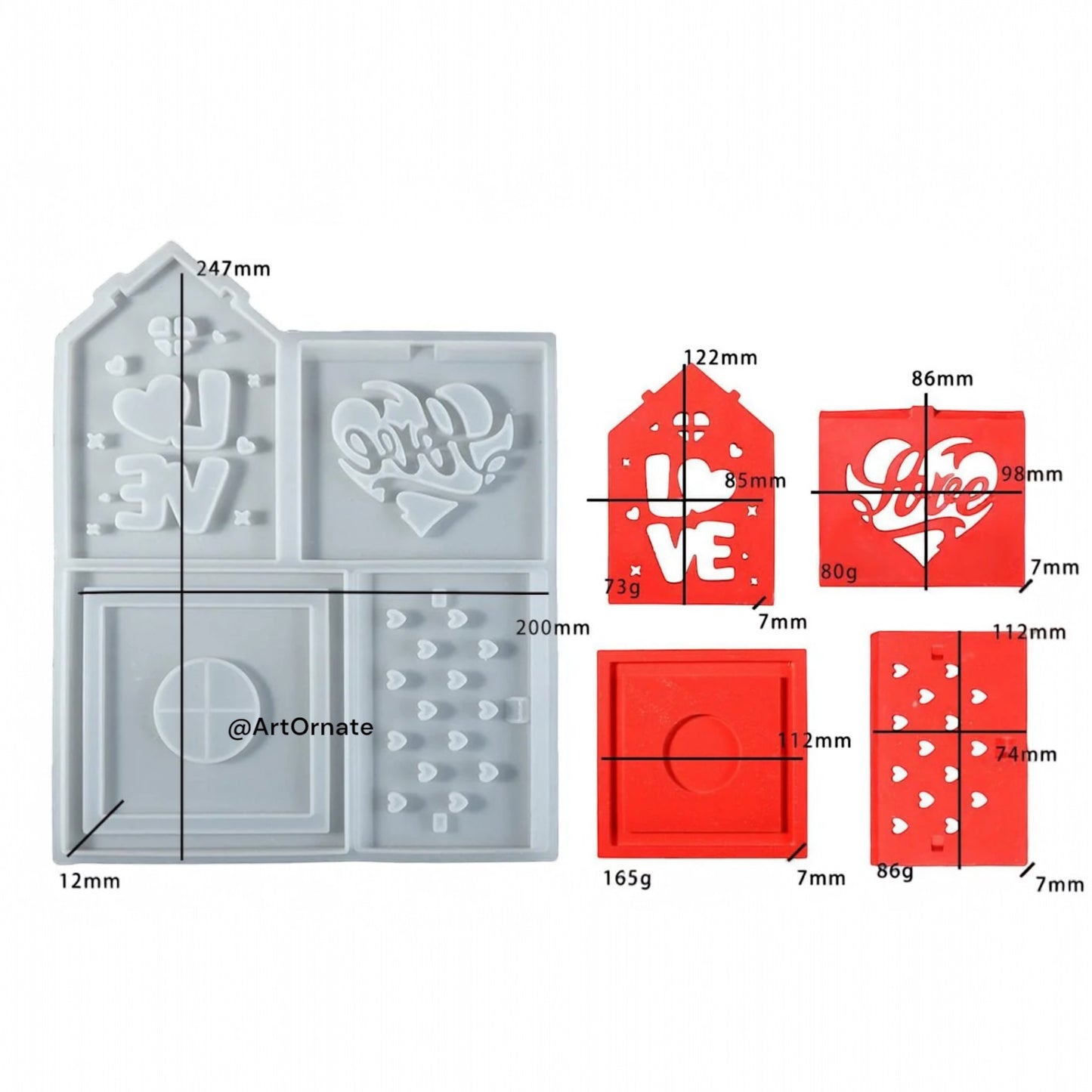 3D Christmas House Tea Light Candle Holder / Candle Stick Silicone Mould (SM1116)