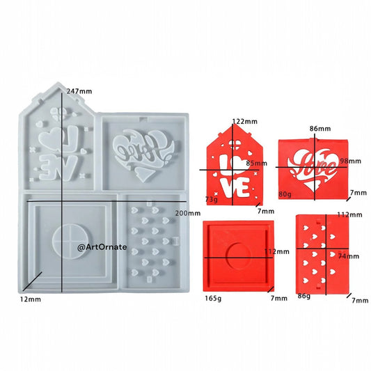 3D Christmas House Tea Light Candle Holder / Candle Stick Silicone Mould (SM1116)