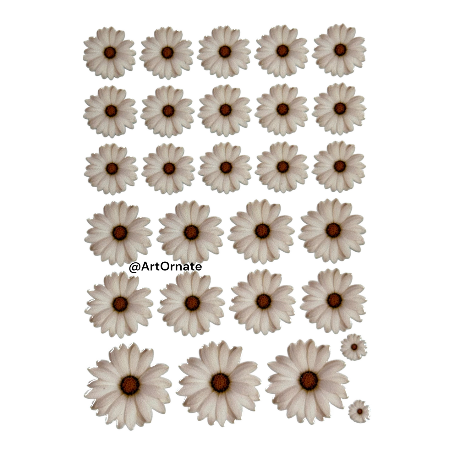 High clarity flower UV DTF transfer for resin and mixed media projects, compatible with glossy surfaces and creative art supplies in India