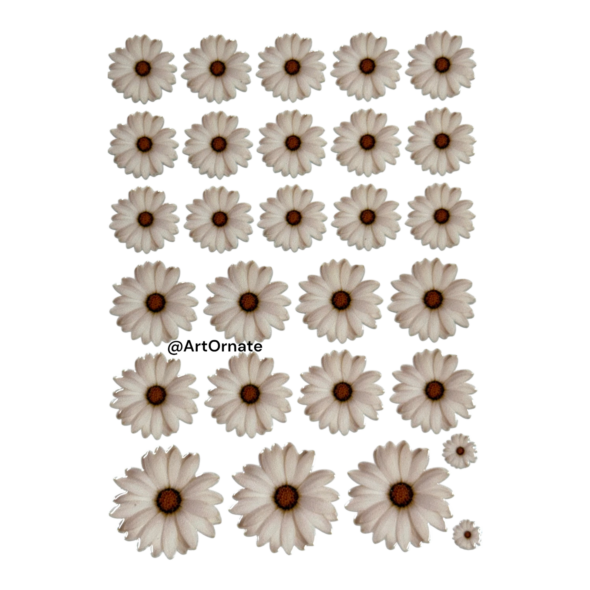 High clarity flower UV DTF transfer for resin and mixed media projects, compatible with glossy surfaces and creative art supplies in India